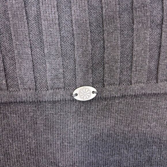 Athleta Black Oversized Collar Zip Up Nylon and Wool Sweater Medium - Picture 9 of 9